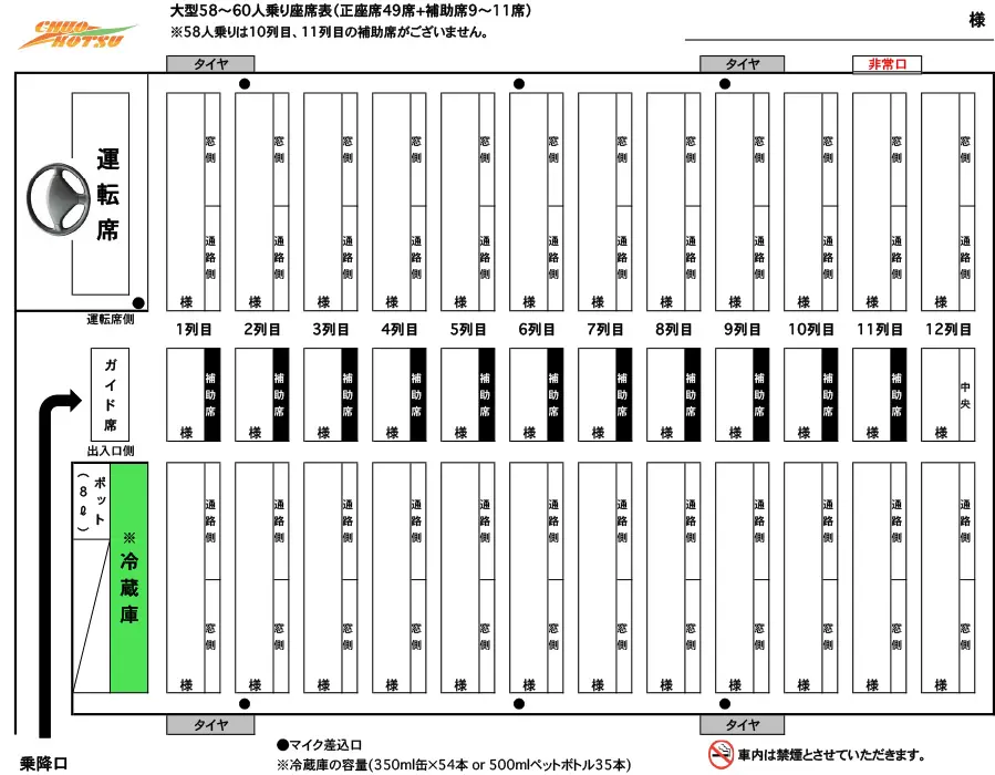 J-BUS58～60座席表